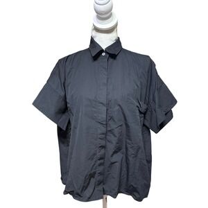 CO collection Essentials Cotton Poplin Short Sleeve Boxy Button Down Shirt Small